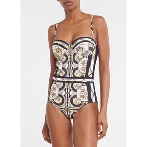 NEW!  TORY BURCH PRINTED UNDERWIRE ONE PIECE BATHING SWIM SUIT S NWT!